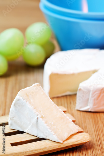 delicious cheese brie on a table