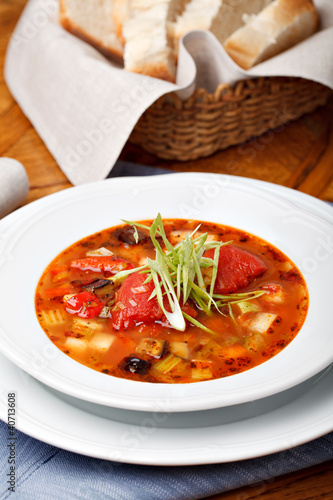 Italian soup served with bread