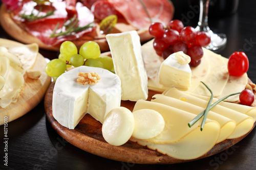 Cheese and salami platter with herbs #40715010