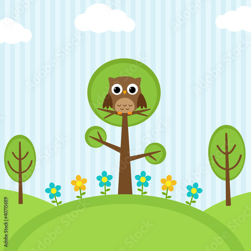 owl on trees