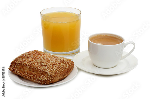 Coffee mug and juice