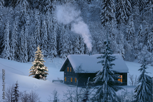 Berghütte im Winter