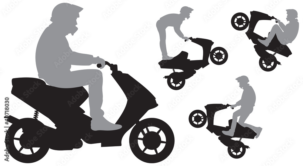 Fototapeta premium Scooter vector Silhouettes