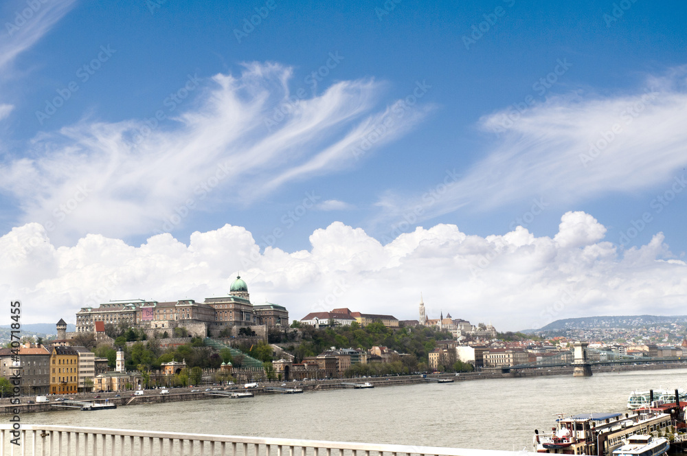 Vista from the Elizabeth Bridge of Budapest Hungary