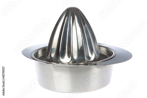 Stainless Juicer squeezer, on a white background. photo