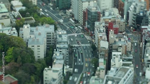 A busy crossing.　Miniature Time Lapse photo