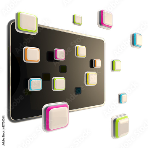 Application icons surround ...