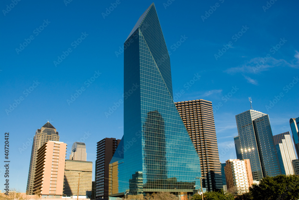Buildings and Skyline of Downtown Dallas Texas