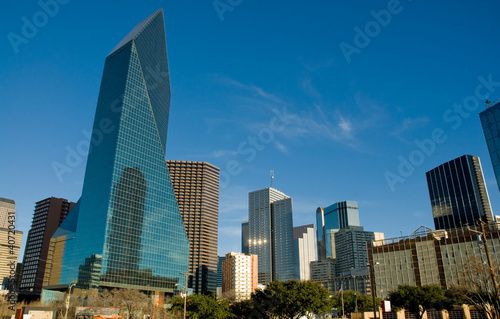 Buildings and Skyline of Downtown Dallas Texas