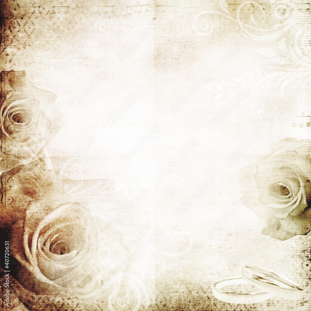 vintage wedding background with roses Stock Illustration | Adobe Stock