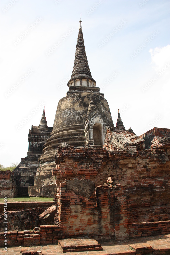 Ruined Old Temple of Ayutthaya, Thailand, Ruined Old Temple of Ayutthaya, Thailand,