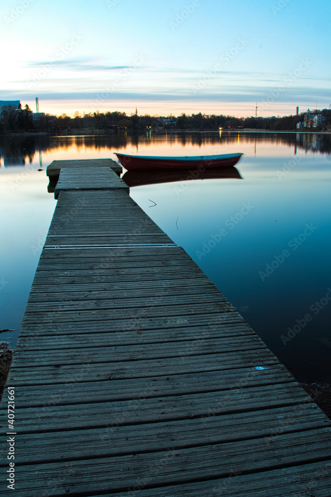 Small dock and a boat