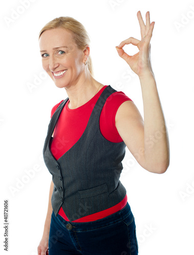 Photography Confident pretty woman gesturing excellent