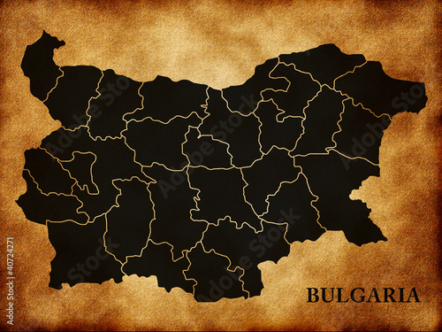 Wallpaper Mural map of Bulgaria country