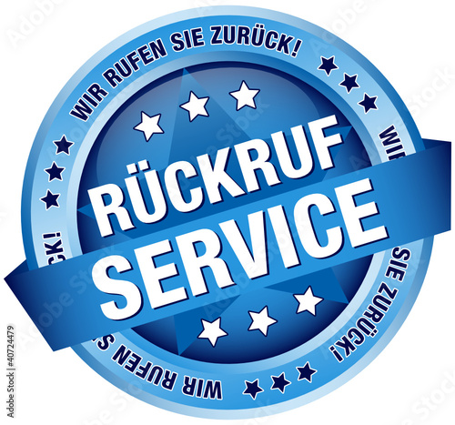 Button Banner "Rückruf Service" blau