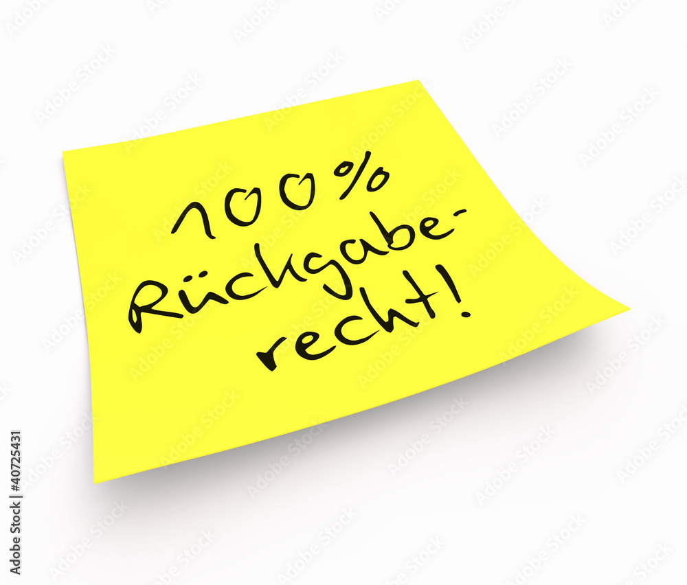 Notizzettel - 100% Rückgaberecht! Notizzettel - 100% Rückgaberecht!