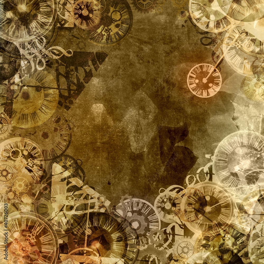 Fototapeta premium Vintage clocks time theme background