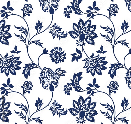 traditional floral pattern, textile design , royal India