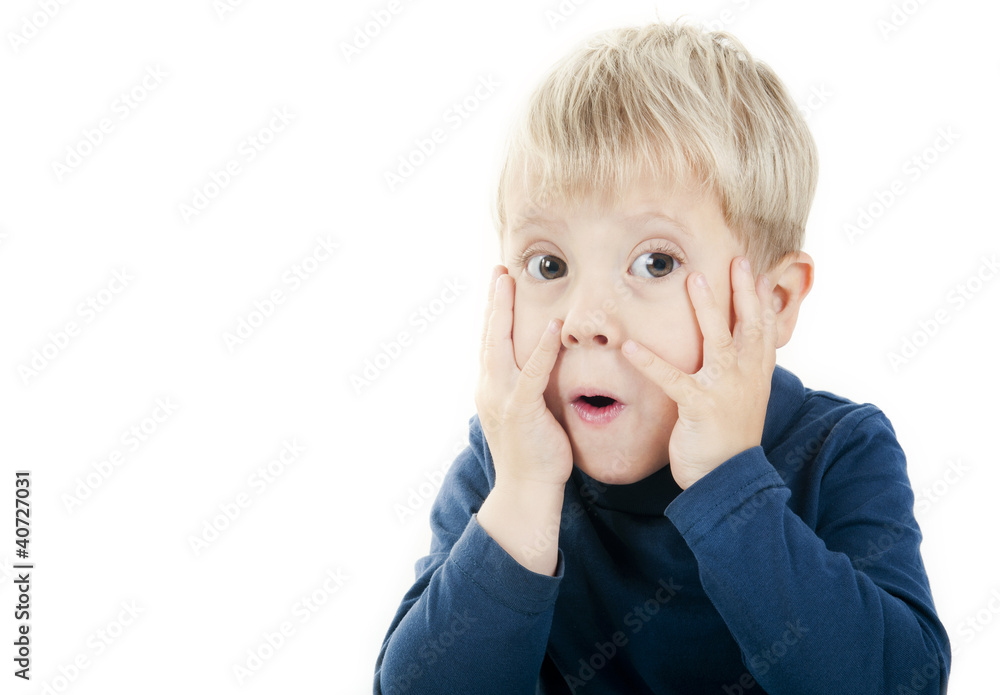 portrait of a boy with a surprised expression on his face portrait of a boy with a surprised expression on his face