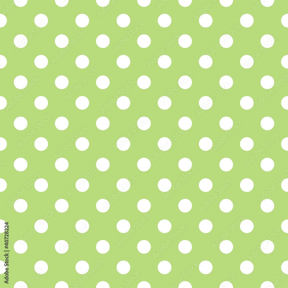 Vector seamless pattern with green background and white dots