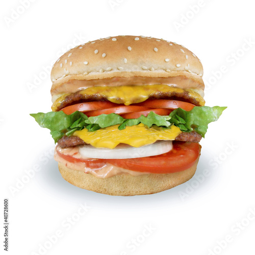 double cheddar cheese burger with pink sauce