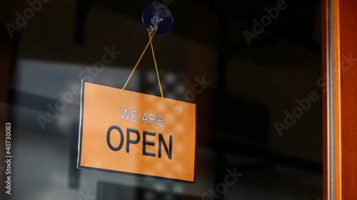 Open and closed signs (english) photo