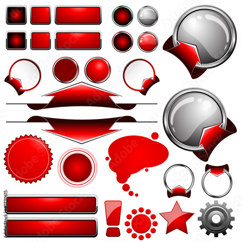 web button set red