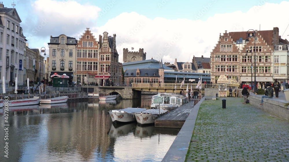 Gent, Belgium - canal and waterfront