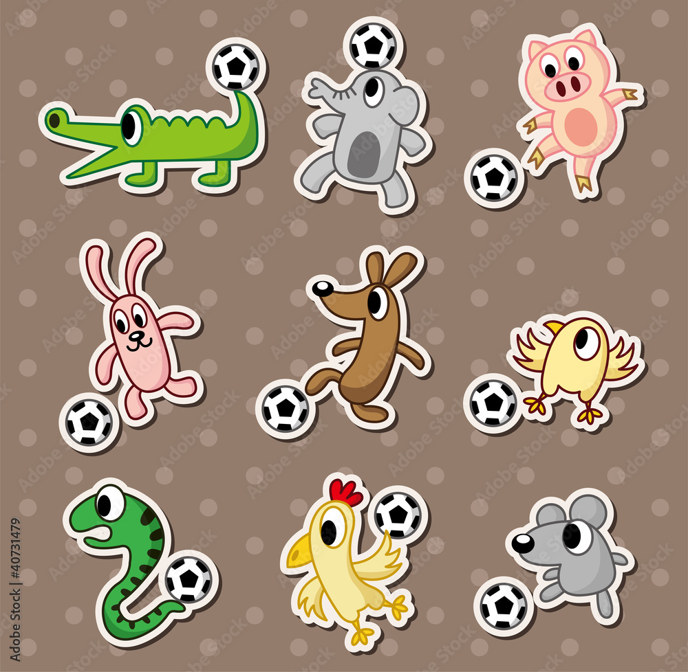 Obraz premium animal football stickers/soccer ball stickers