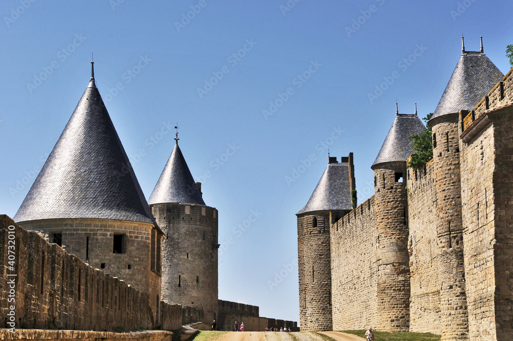 Il villaggio fortificato di Carcassonne, Francia