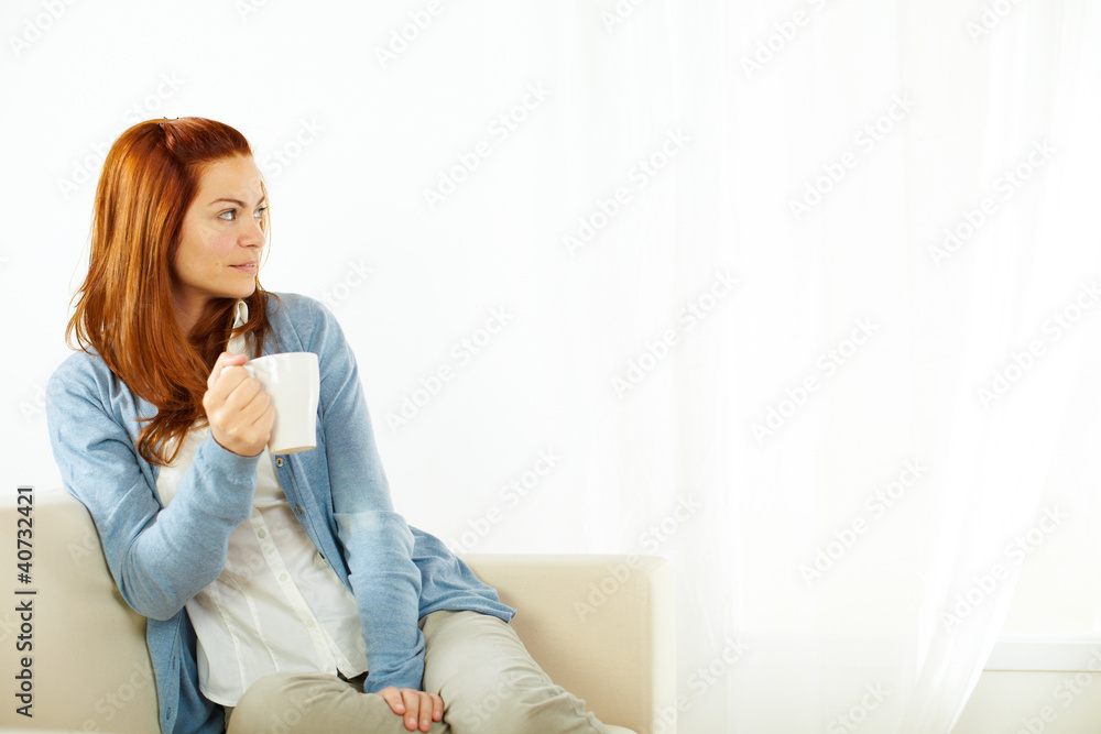 Young woman drinking and resting Young woman drinking and resting