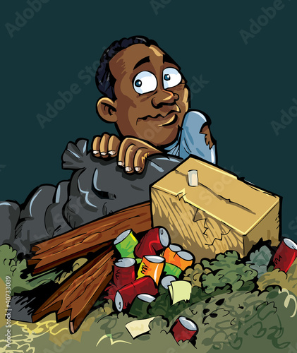 Cartoon of man hiding in the dark