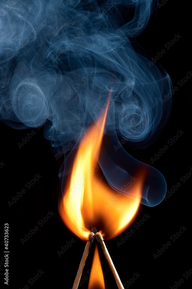 Two burning match