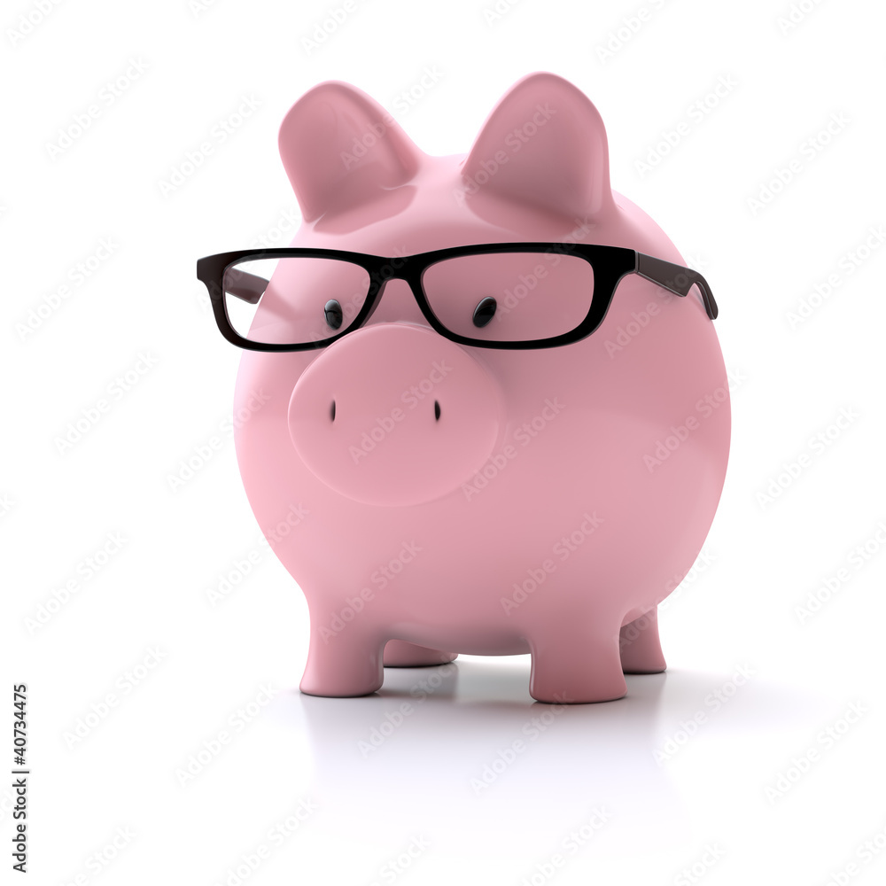 Sparschwein mit Brille Stock-Illustration | Adobe Stock