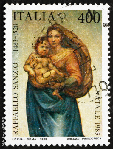 Postage stamp Italy 1983 Sistine Madonna, by Raphael