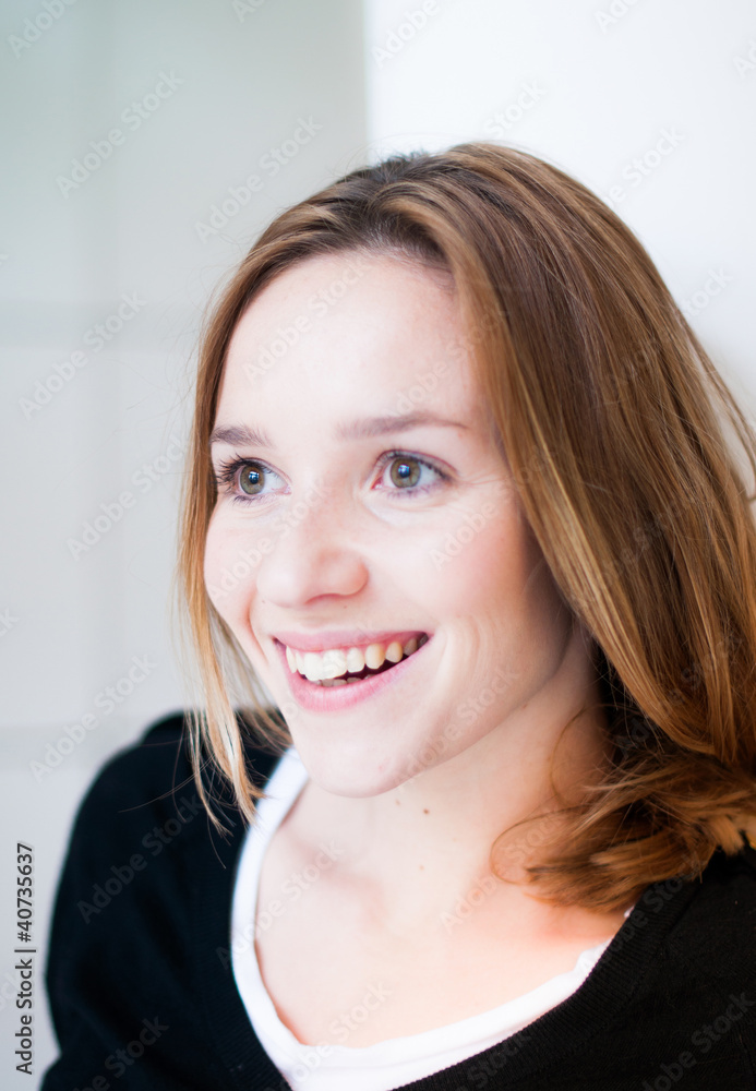 beautiful young woman looking happy beautiful young woman looking happy