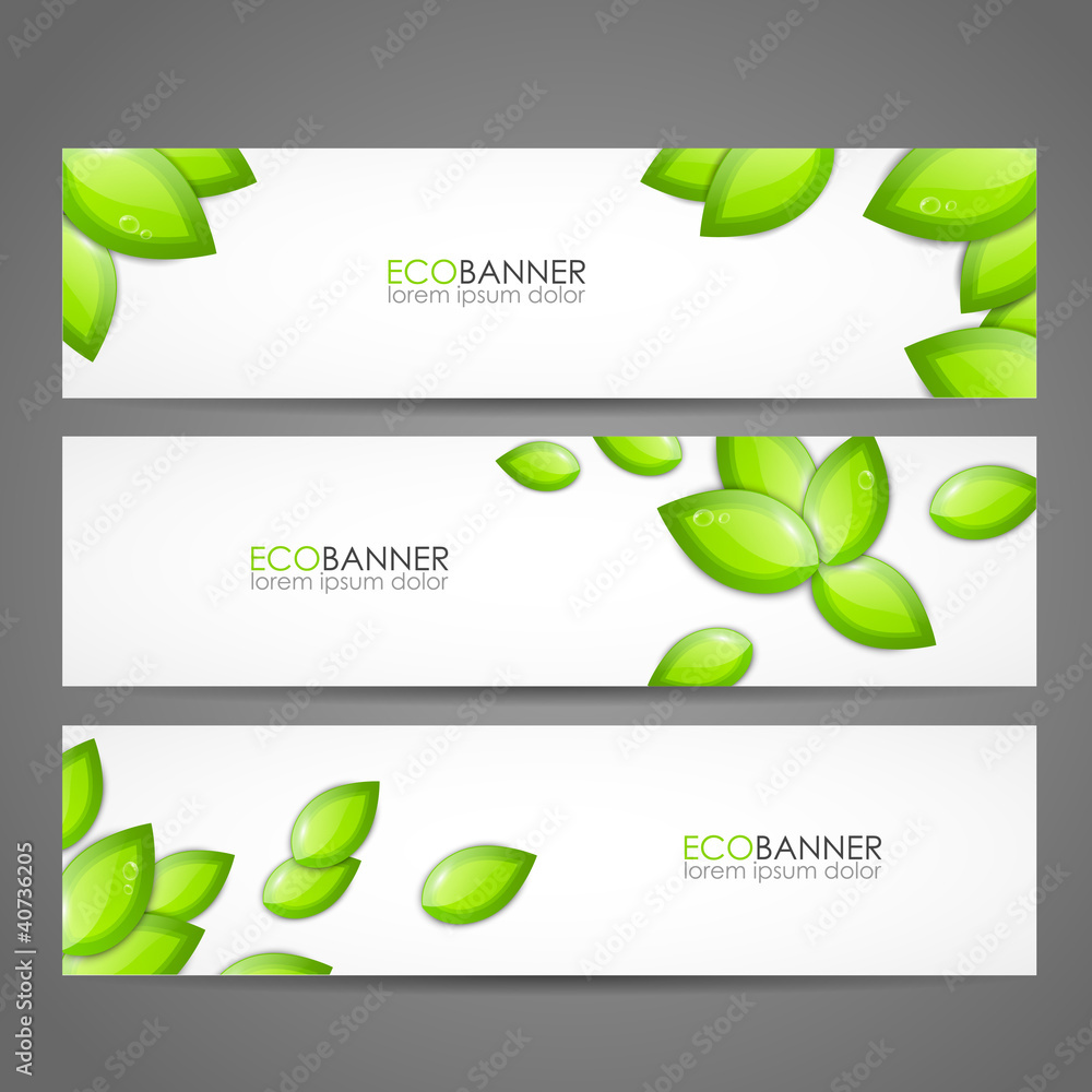 Set of eco banners
