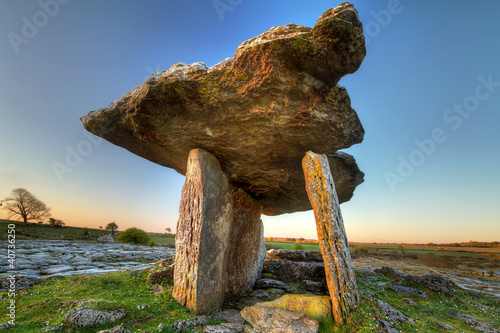 5 000 years old Polnabrone Dolmen in Burren, Co. Clare - Ireland photo