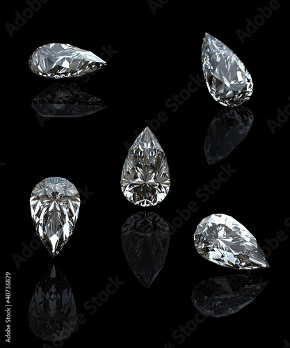 Collection of  diamond.  Gemstone