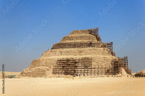 Restoration of the pyramid of Djoser, Saqqara, Egypt