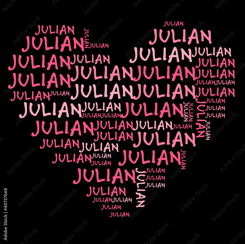 Ich liebe Julian | I love Julian Stock-Illustration | Adobe Stock