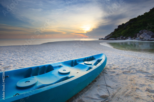 blue sea kayak on the beach © stockphoto mania
