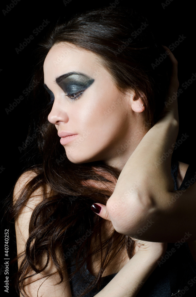 Portrait of the beautiful girl- grunge style Portrait of the beautiful girl- grunge style