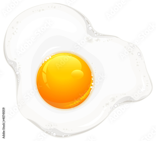 Fried eggs on white