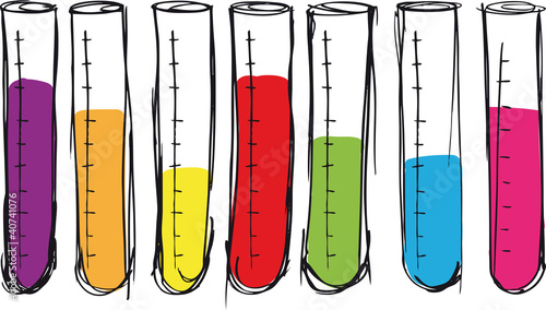 Sketch of test tube. vector illustration