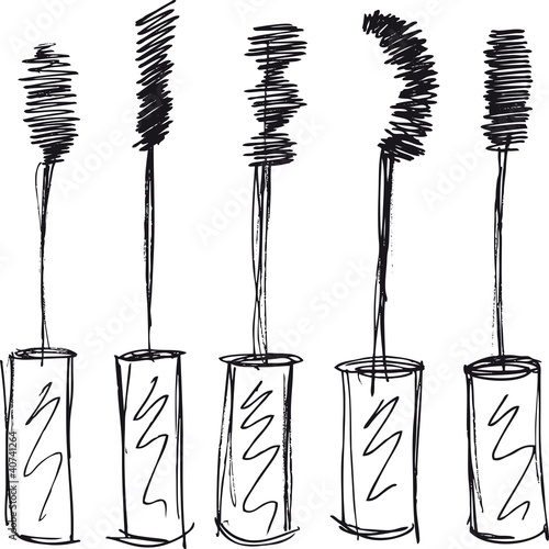 Sketch of Eyelash brush. Vector illustration