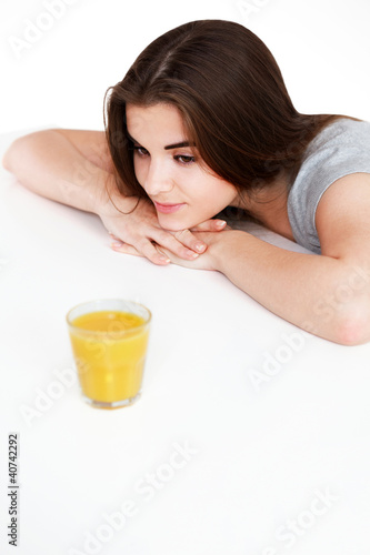 woman with orange juice