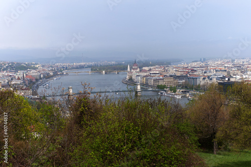 View of Budapest from the top of the citadel in Hungary