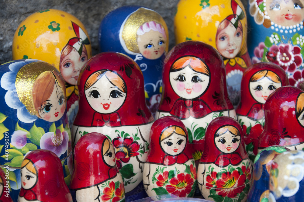Traditional Russian Dolls on sale in Budapest Hungary
