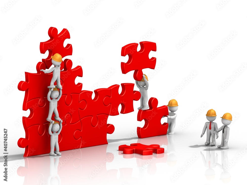 Construction De Travail Un Puzzle Illustration Stock